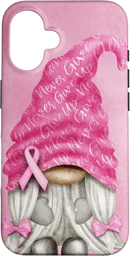 Vista 32 de Pink Cancer Support with Gnome for Breast Cancer Awareness Case for iPhone 17