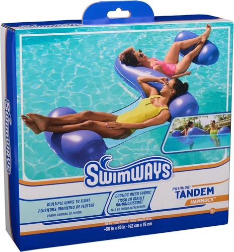Vista 5 de SwimWays Spring Float Premium Hammock Pool Lounger, Inflatable Pool Floats Adult with Fast Inflation for Ages 15 & Up