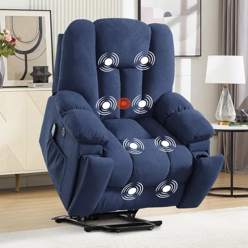 Vista 12 de HAOMARKETS Power Lift Recliners with Massage and Heat for Elderly, Electric Lifting Recliner Chair with Cup Holders & USB Port, Oversized Reclining