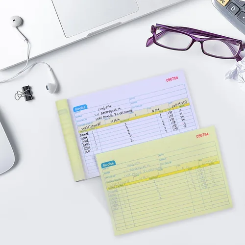 Vista 3 de 2 Paquetes de Libros de Facturas para Pequeñas Empresas de 2 Partes sin Carbón, 5-1/8"x7-29/32" Libro de Recibos para Pequeñas Empresas, Libro