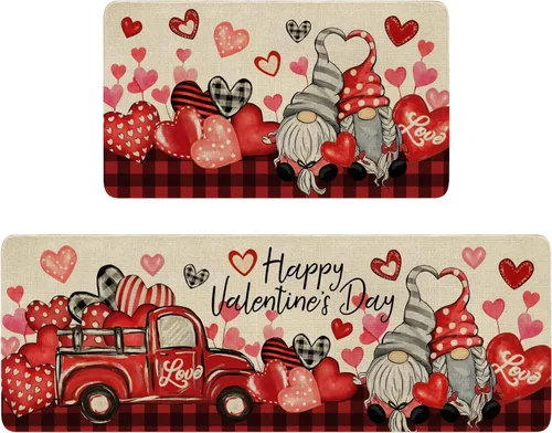 Vista 25 de Juego de 2 alfombras y tapetes de cocina de Pascua, diseño de primavera con texto en inglés «Hello My Peeps», diseño de conejito de pollito