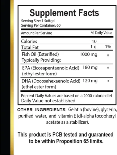 Vista 8 de Aceite de pescado Omega 3 - Omega-3, EPA, DHA y vitamina D, cápsulas de aceite de pescado, suplemento líquido de aceite de pescado Omega 3, aceite