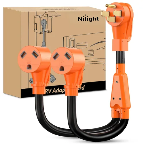 Vista 51 de Nilight Adaptador de corriente para autocaravana, enchufe macho a hembra, cable eléctrico resistente STW, cables impermeables para caravana