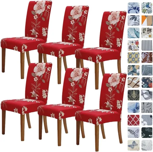 Vista 78 de SPRINGRICO Juego de 4 fundas para sillas de comedor, fundas elásticas para sillas de comedor, de elastano lavables, fundas para sillas Parsons