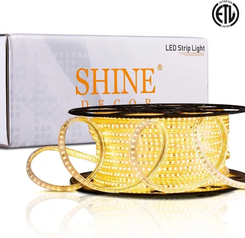 Vista 2 de Shine Decor Productos de paquete de conectores con kit de tiras LED blancas cálidas de 147.6 ft/150 pies