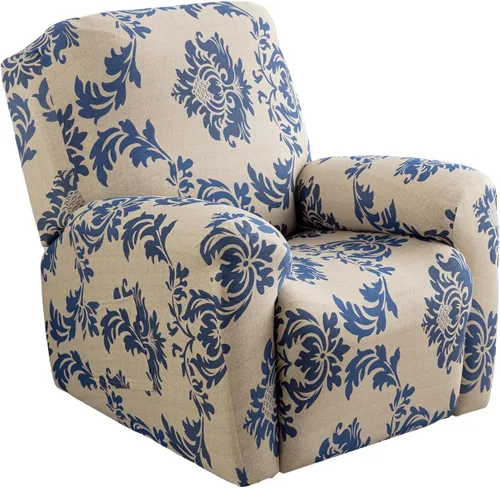 Vista 19 de CRFATOP Funda elástica para sillón reclinable, 4 piezas, fundas impresas para silla reclinable de 1 asiento, colección Fallon, protector de muebles