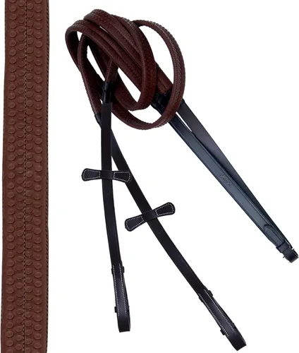Vista 6 de Exion Jumping Horse Bridle - Figura 8 cosida de diseñador con varillas de goma y hebillas SS