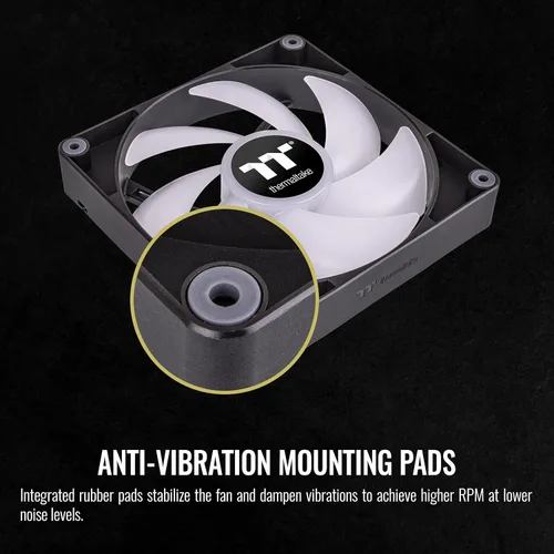 Vista 5 de Thermaltake CT120 ARGB Sync Ventilador de enfriamiento para PC (paquete de 2 ventiladores), sincronización de placa base de 5V, 16.8 millones