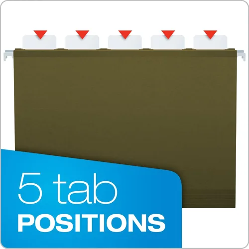 Vista 3 de Pendaflex Ready-Tab Reinforced Hanging File Folders, Letter Size, Standard Green, 5 Tab, 20/BX (42890) (Pack of 5)