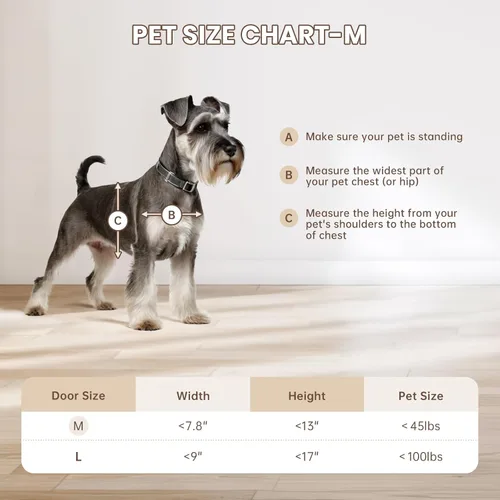 Vista 7 de Puerta de perro con 3 solapas, puerta para perros, puerta de gato para instalar en puertas interiores y exteriores, capa de aislamiento, 2 solapas