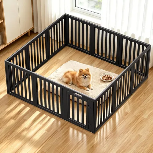 Vista 11 de Corralito para perros, corral transparente para perros, corral para perros en interiores, fácil de instalar y quitar, corralito para cachorros