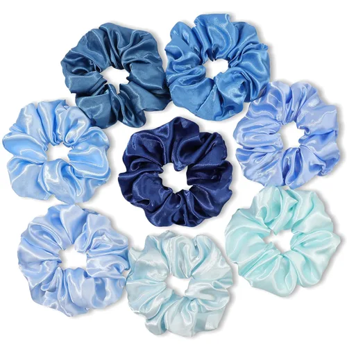 Vista 18 de Scrunchies - Bandas elásticas para el cabello, bandas elásticas para el cabello, paquete de accesorios neutros para el cabello, para mujeres y niñas