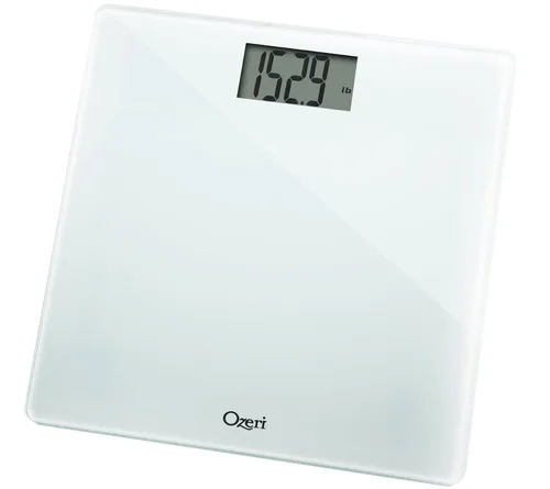 Vista 7 de Ozeri Báscula de baño de precisión 440 libras 4409lbs en vidrio templado con tecnología de sensor de 176oz 01 libras 01lbs y tara para bebés