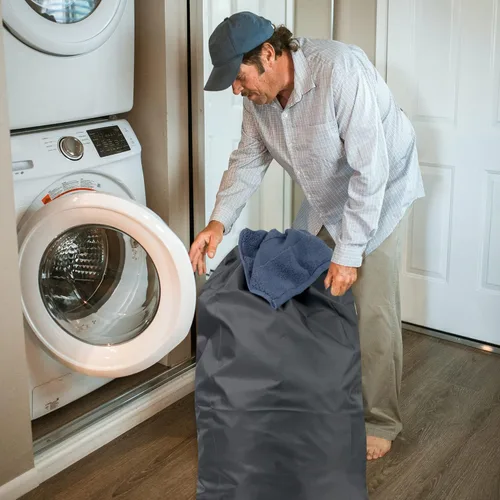 Vista 6 de Bolsas de lavandería lavables con cordón, paquete de 2 unidades, extra grandes, resistentes, para dormitorio universitario, ropa sucia, bolsa