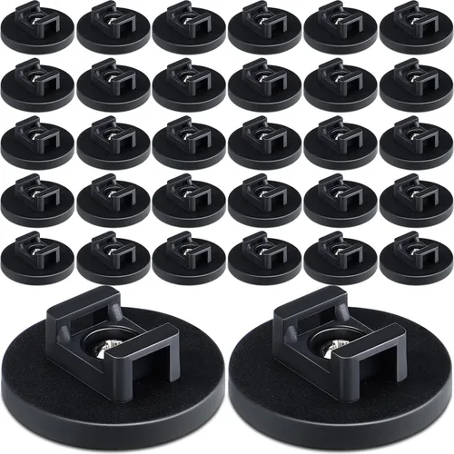 Vista 15 de Yookeer Base de montaje con cremallera magnética, clips de cable magnéticos negros, soporte de alambre multiusos, base de gestión de bridas