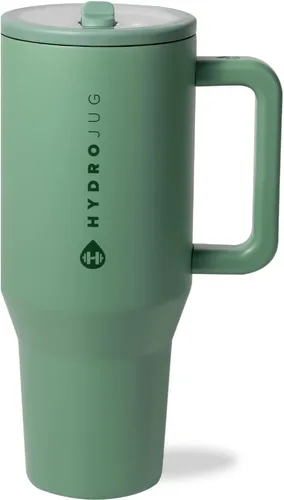 Vista 21 de HydroJug Traveler - Botella de agua de 40 onzas con asa y popote abatible, cabe en el soporte para tazas, vaso resistente a fugas, reutilizable