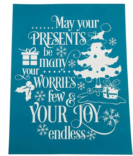 Vista 9 de appuivbt Plantilla autoadhesiva de serigrafía para árbol de Navidad, plantillas reutilizables para pintar sobre decoración de camisetas de madera