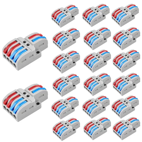 Vista 18 de NineLeaf 10 PCS Conectores de Cable de Conexión Rápida, Conector de Cableado Rápido de 2 Entradas 4 Salidas, Conectores Eléctricos Compactos