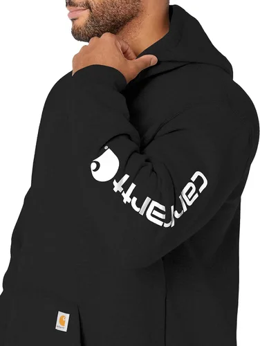 Vista 6 de Carhartt - Sudadera holgada para hombre, densidad media, con logotipo y estampado en la manga