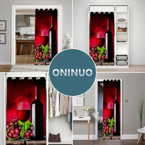 Vista 6 de Cortinas opacas románticas rústicas para puerta de vino de uva de granja para puertas de entrada, cortina opaca romántica para armario de dormitorio