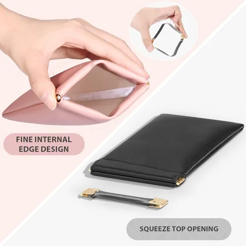 Vista 3 de CHICECO Estuche para lentes de sol con tapa apretable, bolsa portátil para lentes con cordón ajustable, funda de cuero suave para gafas, paquete