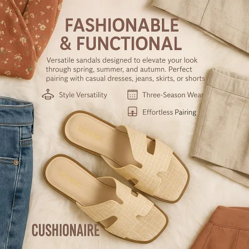 Vista 5 de CUSHIONAIRE - Sandalias Voyage para mujer, con espuma viscoelástica, distintos anchos disponibles
