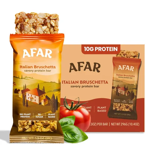 Vista 10 de Afar Barras de proteínas sabrosas, bajas en azúcar, altas en proteínas, aperitivos saludables para adultos, barra de reemplazo de comida, textura
