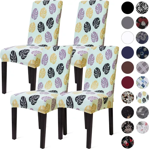 Vista 52 de Sufdari Juego de 2 fundas para sillas de comedor, fundas para sillas de cocina, fundas para sillas Parsons, protectores de sillas de elastano