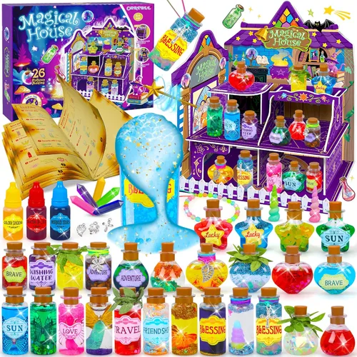 Vista 8 de Kit de Pociones Mágicas de Hadas para Niños, 26 Botellas de Poción Mágica DIY Mezcladas de Brujo, Kit de Manualidades de Pociones Misteriosas