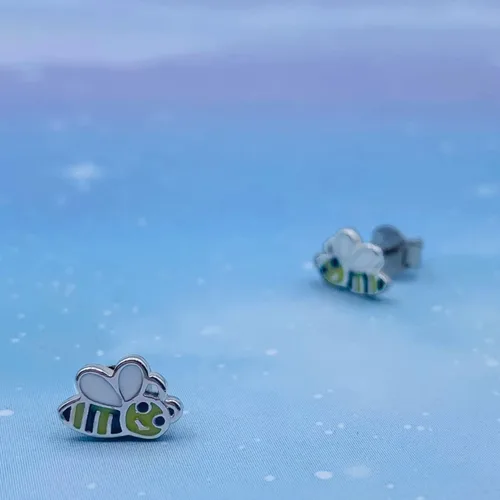 Vista 9 de Aretes de abeja, regalos de pingüino, aretes de señora insecto, aretes de perro, aretes de plata de ley 925 con forma de animal para mujeres