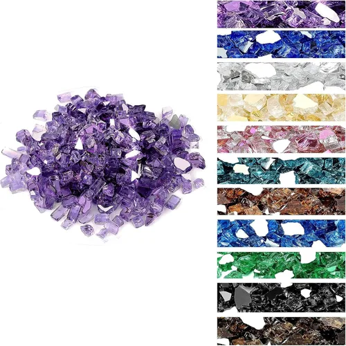 Vista 26 de Onlyfire Vidrio ignífugo de 10 libras para fogata de propano y chimenea de gas, rocas de vidrio reflectantes de 1/2 pulgada para mesa de hoguera