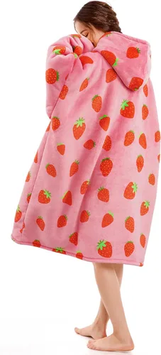 Vista 2 de Narecte Manta con Capucha Extra Grande y Acogedora, Manta con Capucha Usable para Adultos, Manta con Capucha Suave y con Capucha, Regalos