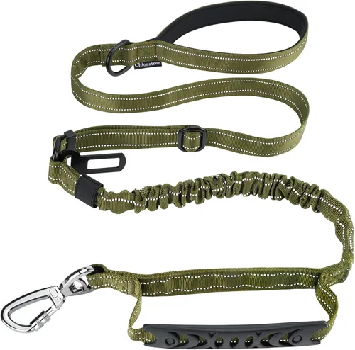 Vista 15 de Paquete de 2 correas resistentes para perros medianos y grandes que tiran, 4-6 pies, correa táctica para perro con mango acolchado de control