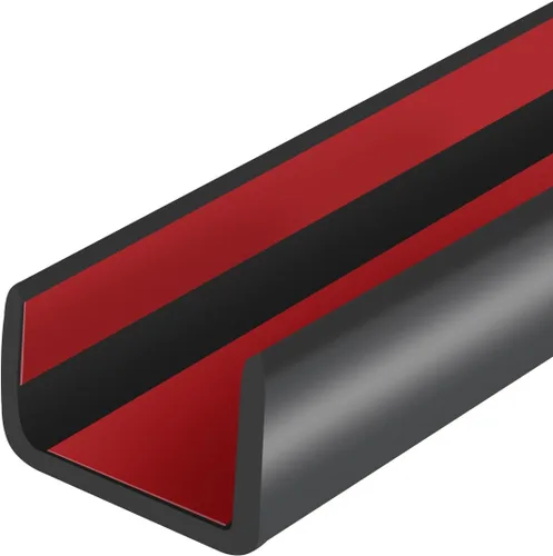 Vista 29 de Borde de goma protector, canal en U autoadhesivo de 1-1/2 pulgadas para maderas, bandas flexibles en forma de U para despegar y pegar, protector