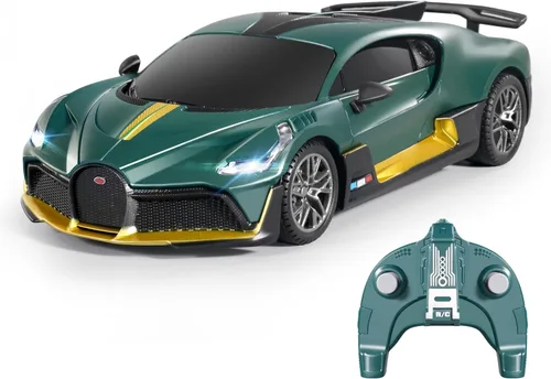 MIEBELY Coche de Control Remoto - Escala 1/24 Coche Rc Rápido de Carrera, Bugatti Divo 3.7V 500 mAh Juguetes con Faro, Modelo de Hobby de Carreras