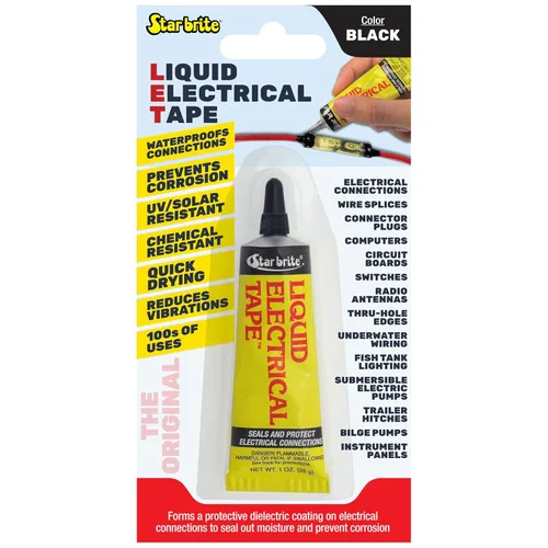 Vista 9 de STAR BRITE Cinta aislante líquida con tapa aplicadora de cepillo - Adhesión superior y protección flexible para cables deshilachados, terminales