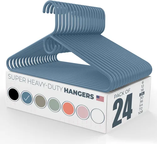 Vista 69 de Neaties Paquete de 6 perchas para ropa súper resistentes, fabricadas en los Estados Unidos, capacidad de 10 libras, perchas de plástico grueso