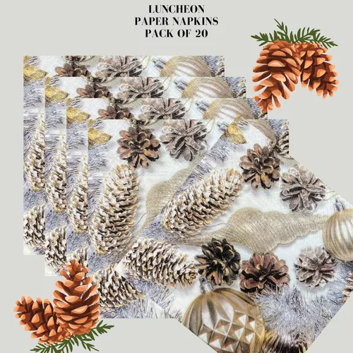 Vista 4 de Servilletas de papel de Pascua de Navidad de 13 x 13 pulgadas, 20 unidades, 3 capas, impresas, para arte, cena y fiesta, servilletas desechables