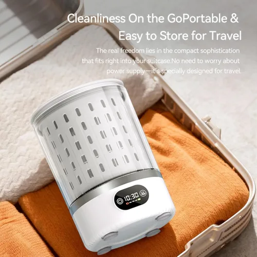 Vista 8 de Mini lavadora portátil, 3 en 1 3 L, lavadora compacta mejorada con secado por centrifugado y drenaje automático, pequeña máquina de lavandería