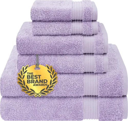 Vista 13 de Cotton Paradise 100% Cotton Turkish Washcloth Set for Bathroom, 4 Piece Soft Absorbent Small Hand Face Towels Wash Rags, Lilac