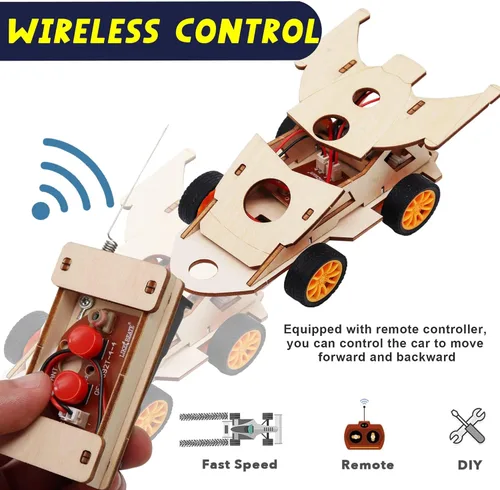Vista 5 de Kit de auto a control remoto para bricolaje, construye tu propio auto solar - Proyectos STEM para niños de 8 a 12 años, experimentos científicos