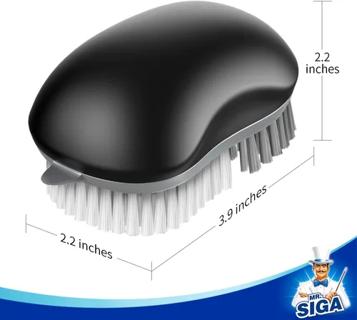 Vista 7 de MR.SIGA Cepillo de limpieza de frutas y verduras con agarre cómodo antideslizante, paquete de 2, color negro