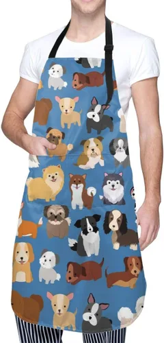 Vista 2 de Waterproof Apron with 2 Pockets Cooking Kitchen Bib Aprons for Women Men Unisex Adjustable Waterproof Stain Resistant