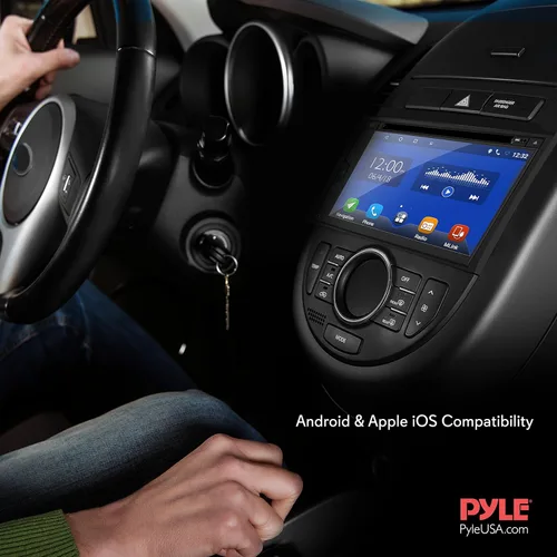 Vista 7 de Pyle Sistema receptor estéreo para automóvil, pantalla digital de alta resolución de 6.8 pulgadas, monitor de pantalla táctil Android doble DIN