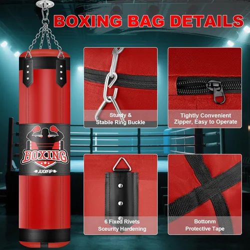 Vista 2 de Punching Bag Set for Adults, 4FT Heavy Boxing Bag Set with 12 OZ Boxing Gloves, Suitable for MMA Karate Kickboxing Boxing Muay Thai Training at Home