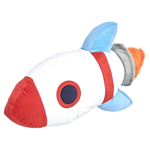 Vista 2 de Yaxa Basics Decoración de habitación de niños, almohada decorativa de cohetes espaciales, nave espacial, poliéster, surtido, 16.5 x 4 pulgadas