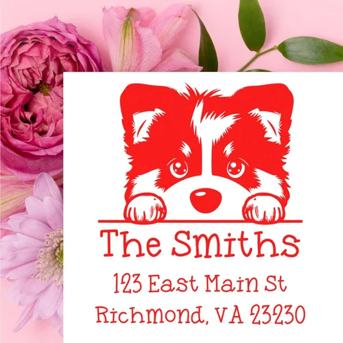 Vista 232 de Sello de alta calidad para cachorros Airedale Terrier – Sello de dirección personalizado – Ideal para los amantes de los perros – Elección de 5