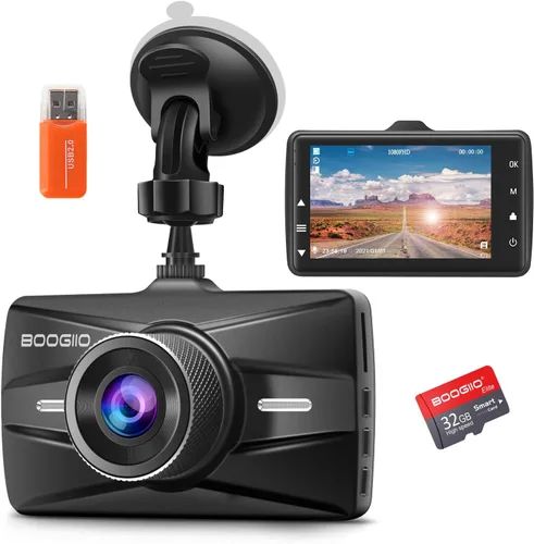 Vista 7 de BOOGIIO Cámara de tablero frontal y trasera con tarjeta SD de 64 GB, cámara de tablero 4K para automóviles con aplicación, cámara WiFi 5G, sensor G
