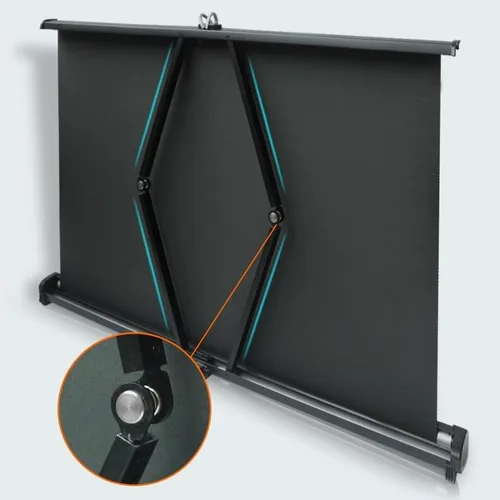 Vista 3 de Retractable 4K Tabletop Projector Screen - 30in 169 Mobile Movie Screen for Outdoor, Indoor, Home Theater, Schools & Office - Portable & Compact