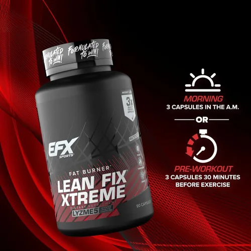 Vista 7 de EFX Sports Lean Fix Xtreme Suplemento de pérdida de peso Fórmula multipatentada para quemar grasa Desarrollado por Lyzme 5 30 porciones, 90